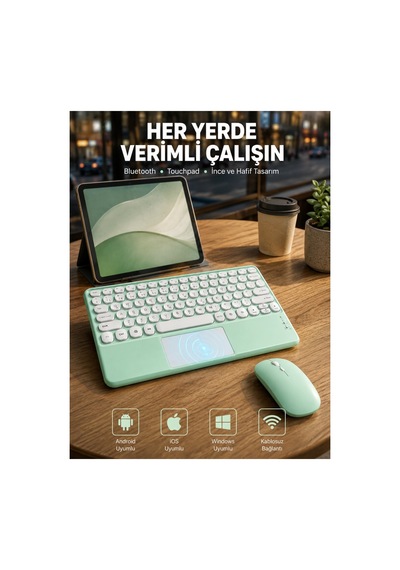 Touchpad Klavye Ultra İnce Taşınabilir Q Klavye Yeni Nesil