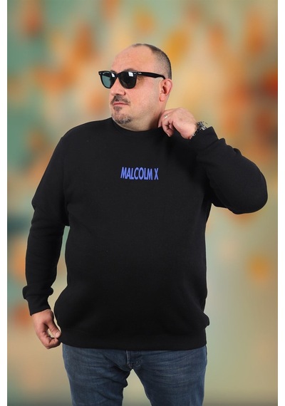 Moc Grande Mocgrande Büyük Beden Erkek Sweat Malcolmx 22735 Sıyah Siyah