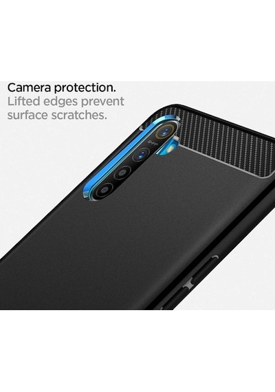 Spigen Realme Xt İle Uyumlu Kılıf Rugged Armor Matte Black Siyah