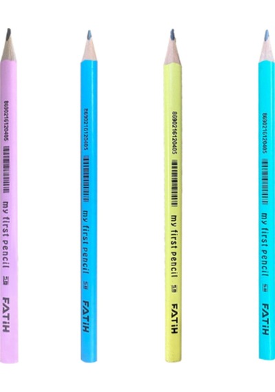 Kurşun Kalem Jumbo Üçgen Başlangıç Kalemi 4'lü Set Pembe, Sarı, Yeşil, Mavi Çok Renkli