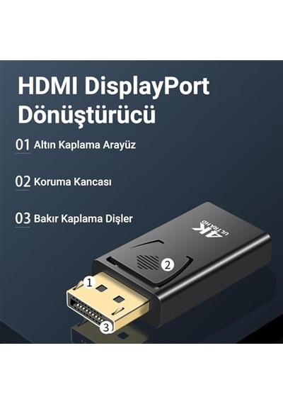 4k 30hz Displayport Dp To Hdmı Çevirici Dönüştürücü Adaptör