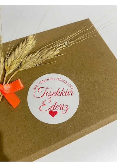 Kalpli Yuvarlak Yapışkanlı Etiket 5x5 Cm 100 Adet