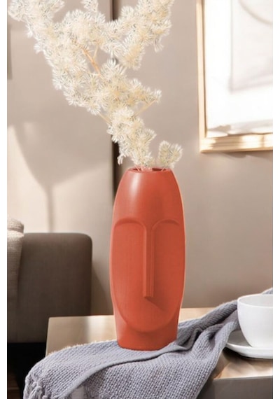 Siyah Dekoratif Vazo Obje Ev Dekorasyon Masa Üstü Dekor Vazo Model 50 Terracotta Terracotta
