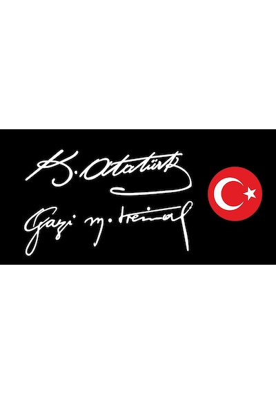 3 Parça 30Cm Gazi Mustafa Kemal + Kemal Atatürk Imzası + Bayrak