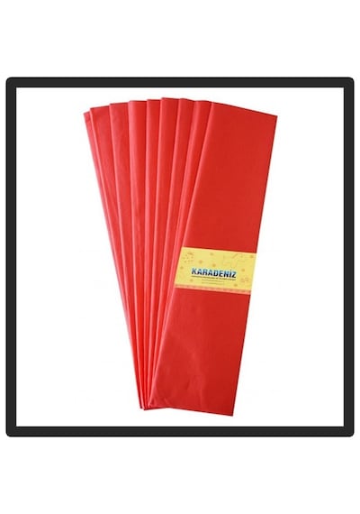 Lino Krapon Kağıdı Kırmızı - 6 Adet