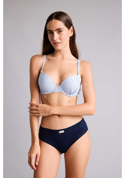 Defacto Poplin Kaplı Push Up Balenli Bra H3799ax26spbe550 Mavi-be550