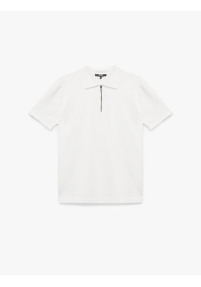 Koton Viskon Regular Fit Polo Yaka Yarım Fermuarlı Kısa Kollu Triko Tişört Beyaz 6wam70011ht Beyaz Koton Viskon Regular Fit Polo Yaka Yarım Fermuarlı Kısa Kollu Triko Tişört Beyaz 6wam70011ht Beyaz