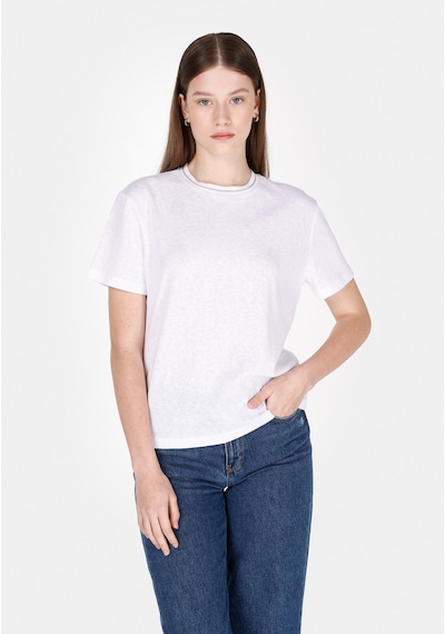 Colins Regular Fit Yuvarlak Yaka Düz Kadın Beyaz Kısa Kol Tişört Cl1073957 Q1.v1 Wht Beyaz Colins Regular Fit Yuvarlak Yaka Düz Kadın Beyaz Kısa Kol Tişört Cl1073957 Q1.v1 Wht Beyaz