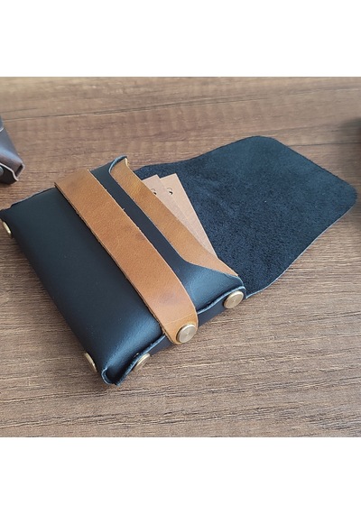 Sumerian Leather Craft Deri Cüzdan Kadın Siyah