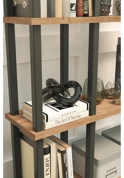 Mirada 4 Katlı Modern Kitaplık Dekoratif Çok Amaçlı Kitaplık Ve Organizer Çok Raflı Düzenleyici - Meşe Meşe Mirada 4 Katlı Modern Kitaplık Dekoratif Çok Amaçlı Kitaplık Ve Organizer Çok Raflı Düzenleyici - Meşe Meşe