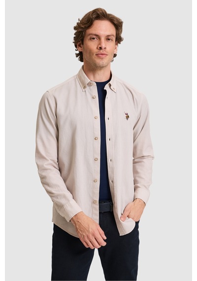 U.s. Polo Assn. Erkek Taş Gömlek Basic 50322343-vr049 Taş Rengi