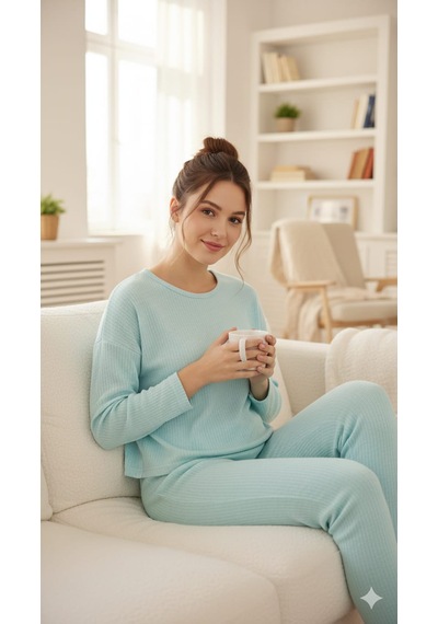 Sude Kadın Pijama Takımı Açık Mavi