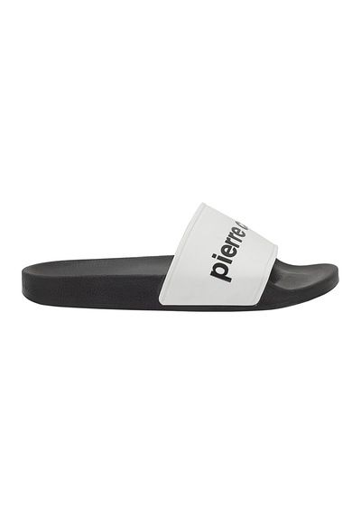 Pierre Cardin Plaj Havuz Deniz Siyah Unisex Terlik Beyaz