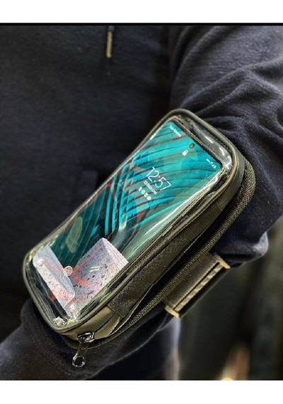Motosiklet Kola Takılan Telefon Tutucu Kol Telefon Tutucu Su Geçirmez 6.7" Dayanıklı Siyah