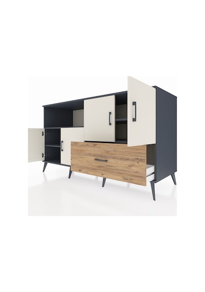 Kronos Konsol 4 Raflı Tek Çekmeceli 4 Kapaklı 176x59x99 Antrasit- Antrasit-aytaşı/çam Kronos Konsol 4 Raflı Tek Çekmeceli 4 Kapaklı 176x59x99 Antrasit- Antrasit-aytaşı/çam
