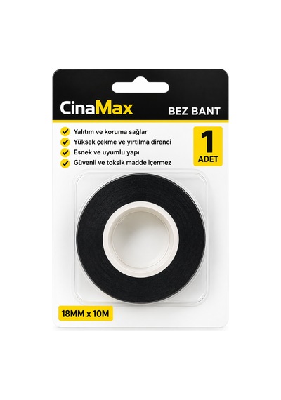 18mm X 10 Metre Bez Bant Siyah Kablo Sarma İzolasyon Koruma Bandı Otomotiv Elektrik