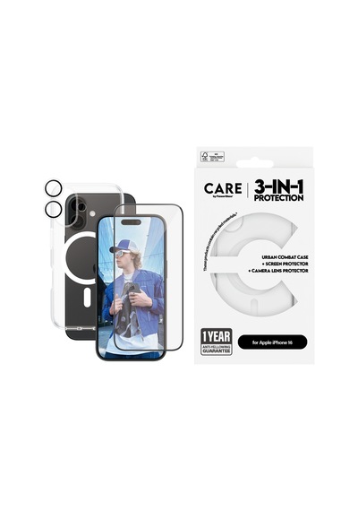Care By Panzerglass Flagship Apple Uyumlu iPhone 16 3'lü Çerçeve Aparatlı Çerçeve Aparatlı Telefon Koruma Seti