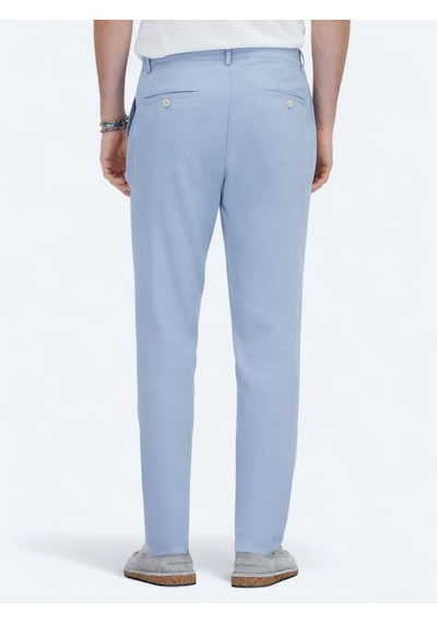 Kip Mavi Dokuma Jogging Fit Casual Pamuk Karışımlı Pantolon Mavi
