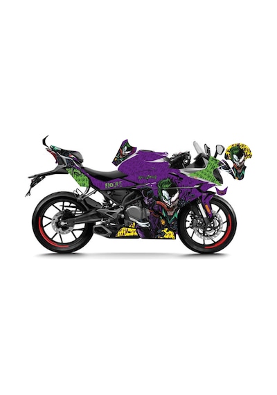 Cfmoto 250sr Mor - Sarı - Yeşil Joker Venom Sticker Parçalı Motosiklet Kaplama Etiket Modeli