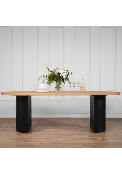 Zeno Ahşap Bohem Yemek Masası 90x200 Siyah - Ahşap