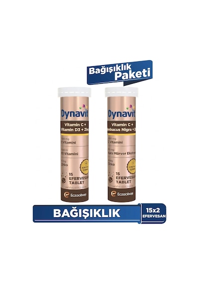 Dynavit C Vit + D + Çinko & C Vit + Sambucus Nigra + Çinko 2x15 Efervesan - Bağışıklık Paketi