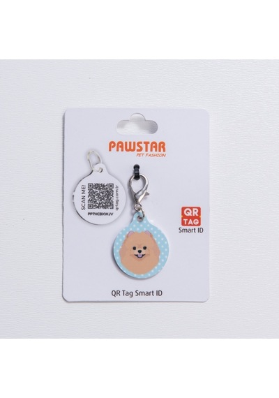Pomeranian Desenli Qr Tag Evcil Hayvan Künyesi İsimlik Pet Tag Köpek Künyesi Kedi Künyesi Qr Kodlu Künye Diğer