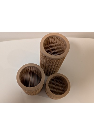 Bezos Rattan Görünümlü Tealight Mumluk Seti 3'lü Dekoratif Mum Tutucu Pro Çok Renkli
