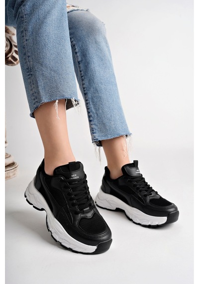 Mcdark Milano Kadın Siyah Beyaz Sneaker