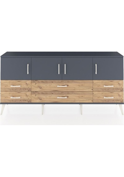 Arges Konsol 3 Raflı 6 Çekmeceli 4 Kapaklı 176x30x83 Antrasit-antrasit/çam Antrasit/çam Arges Konsol 3 Raflı 6 Çekmeceli 4 Kapaklı 176x30x83 Antrasit-antrasit/çam Antrasit/çam