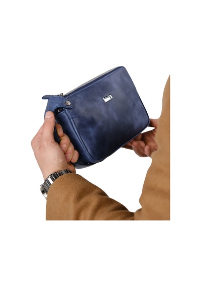 Mft Leather Hakiki Deri Unisex El Çantası Moon Bag 4381 Tiguan Lacivert