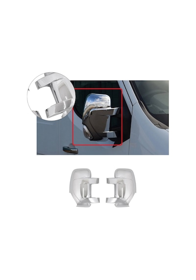 Ford Transit Uyumlu 2014-2023 Krom Ayna Kapağı 2 Parça Paslanmaz  Çelik