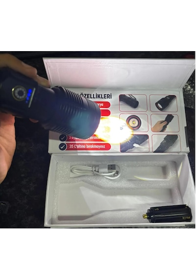 Wıson Ws-3898 Uzun Menzilli 20w Profesyonel El Feneri Siyah