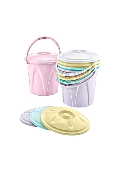 Akay Bee Home 3'No Plastik Saplı Su Kovası (10 L) Ak 186 Renkli
