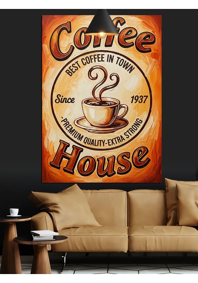 Vintage Kahve Reklamı Posteri Dekoratif Kanvas - Mdf Ahşap Tablo