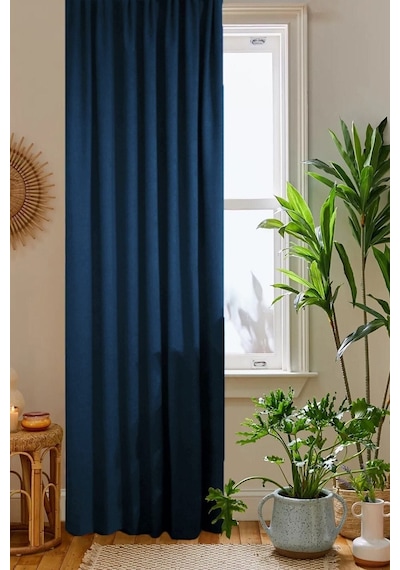 Home Color Home Lacivert Petek Kadife Dokulu Fon Perde Düz Dikişli Ekstrafor Büzgü 1.sınıf Kalite Diğer
