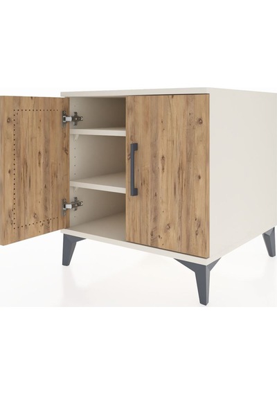 Kronos Komodin 2 Raflı 2 Kapaklı 60x59x64 Aytaşı-çam Aytaşı