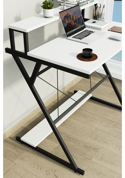 Lucca Raflı Çalışma Masası Metal Ayaklı Bilgisayar Masası Ofis Ve Ev Çalışma Masası Beyaz Lucca Raflı Çalışma Masası Metal Ayaklı Bilgisayar Masası Ofis Ve Ev Çalışma Masası Beyaz