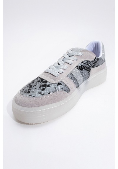 Luvishoes Luvi Shoes Rexie Gümüş Desenli Simli Kadın Spor Ayakkabı Gümüş