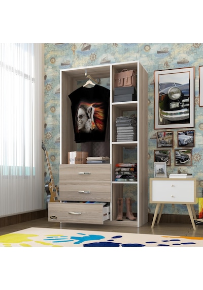 Kenzlife giysi dolabı ökkeş 175*90*40 crd gardırop 3 çekmeceli
