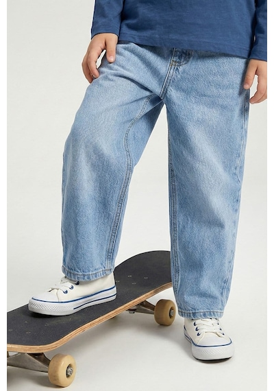 Dmb Boys & Girls Erkek Çocuk Baggy Kalıp Denip Kot Pantolon Mavi 4-9 Yaş-2721