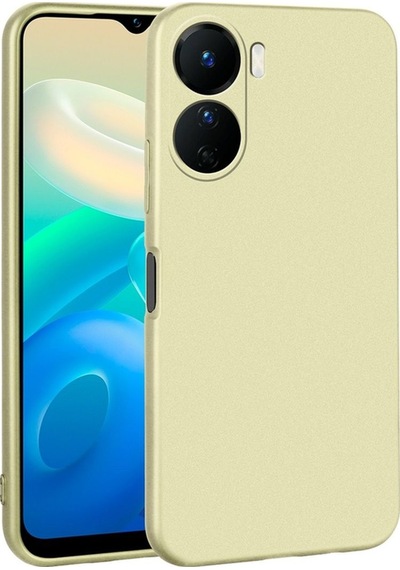 Vivo Y16 Kılıf Zore Premier Silikon Kapak Gold