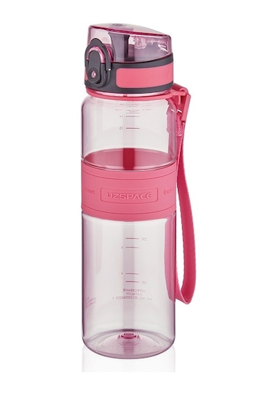 Uzspace 4106 600ml Tritan Matara Pipetli Şeffaf Gövde Pembe