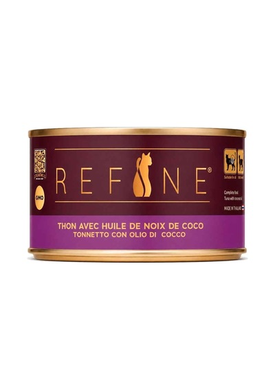 Refine Kısırlaştırılmış Kedi Konservesi Hindistan Cevizi Yağlı Ton Balıklı 85 Gr