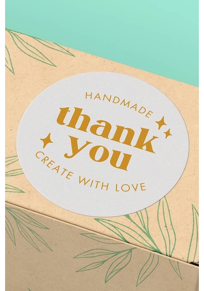Thank You Sticker Ambalaj Paket Etiketi - 3x3cm 90 Adet - St2101 Çok Renkli
