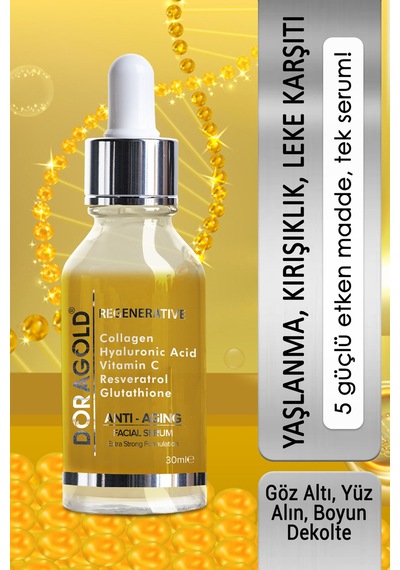 Doragold Regenerative C Vitamini Kolajen Hyaluronic Acid Resveratrol Serum 30 ML