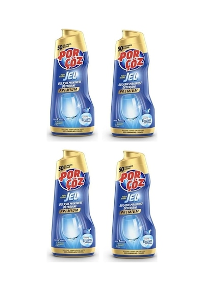 Premıum Porçöz Bulaşık Makine Deterjanı Yoğun Kıvamlı Jel 900 Ml X 4 Adet