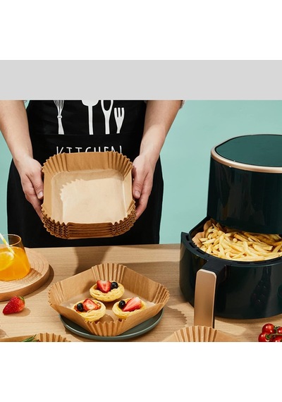 Ayrex Baker Home Airfryer Pişirme Kağıdı,xl-xxl Büyük Boy, Kare, 50 Adet Hava Fritöz Parşömen Fırın Kağıdı
