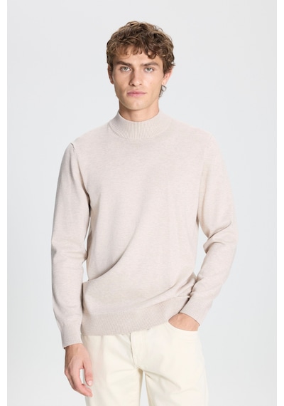 AC&Co / Altınyıldız Classics Erkek Bej Melanj Standart Fit Normal Kesim Yarım Balıkçı Yaka Triko Kazak Bej Melanj AC&Co / Altınyıldız Classics Erkek Bej Melanj Standart Fit Normal Kesim Yarım Balıkçı Yaka Triko Kazak Bej Melanj