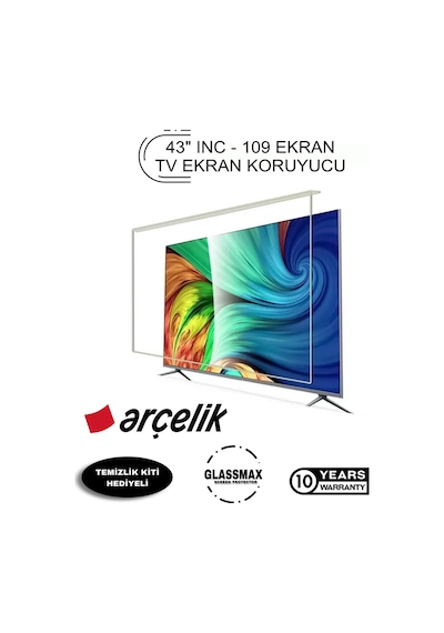 Arçelik 43a4100 Uyumlu 43" Inç 109 Ekran Tv Ekran Koruyucu