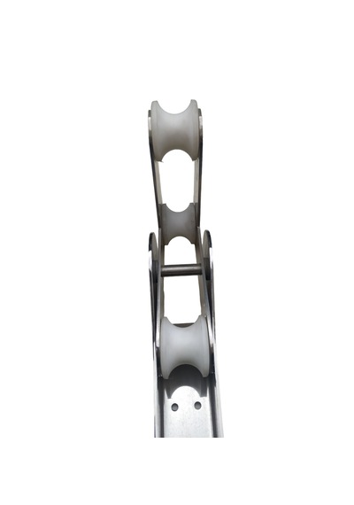 Tekne Burun Makarası. Mafsallı Baş Makarası. 304 Krom 50x370mm